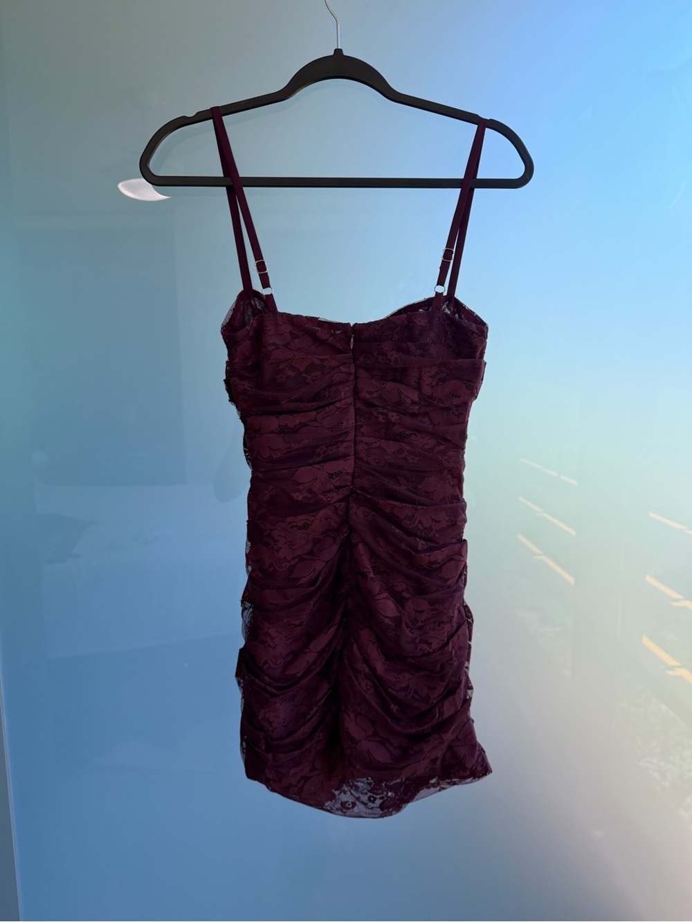 Mistress Rocks Maroon Lace Mini Dress - Picture 4 of 4